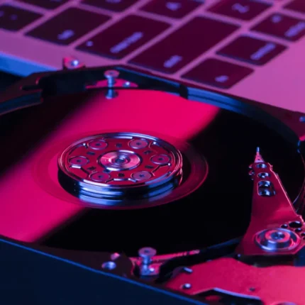 high angle laptop hard drive assortment scaled | TechPlaza.ro