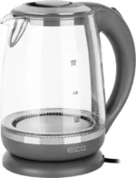 Cana electrica fierbator din sticla ECG RK 2020 gri, 2 L, 2200 W, lumina albastra de fundal - imagine 3
