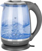 Cana electrica fierbator din sticla ECG RK 2020 gri, 2 L, 2200 W, lumina albastra de fundal - imagine 4