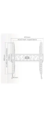 Suport fix TV LCD GoGEN L, digonala 32"-55" (81-140 cm), 40 kg, vesa 400 x 400 - imagine 3