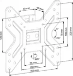 Suport TV de perete ECG LD 174203, 17"- 42" (43 - 106 cm), inclinare 5°-10°, 25 kg, VESA - imagine 6