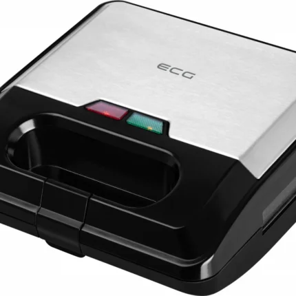 Sandwich-maker ECG S3173 3in1 Triangle, 750W, 3 tipuri de placi detasabile, negru-otel inoxidabil