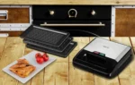 Sandwich-maker ECG S3173 3in1 Triangle, 750W, 3 tipuri de placi detasabile, negru-otel inoxidabil - imagine 4
