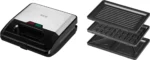 Sandwich-maker ECG S3173 3in1 Triangle, 750W, 3 tipuri de placi detasabile, negru-otel inoxidabil - imagine 6