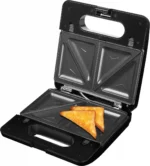 Sandwich-maker ECG S3173 3in1 Triangle, 750W, 3 tipuri de placi detasabile, negru-otel inoxidabil - imagine 7