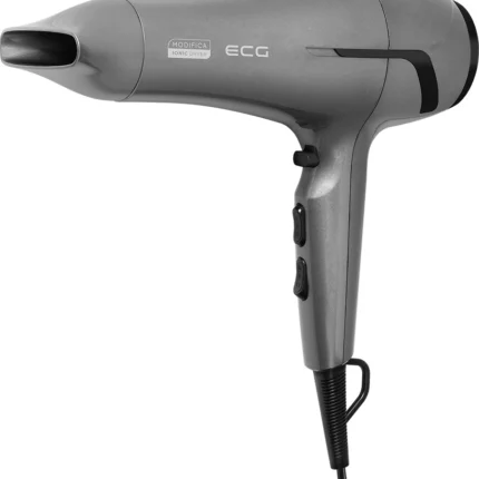 Uscator de par cu ionizare ECG Modifica Grigio Grande, 2200 W, 2 viteze, 3 niveluri de temperatura, gri