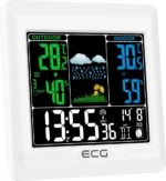 Statie meteo interior-exterior ECG MS 300 White, senzor extern fara fir, LCD color, ceas, alarma - imagine 3