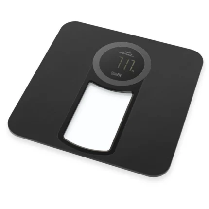 Cantar de persoane ETA SlimFit 9781 90000, precizie 100 grame, baterie Li-Ion 3.7 V, 200 mA, incarcare USB, maxim 150 kg, negru