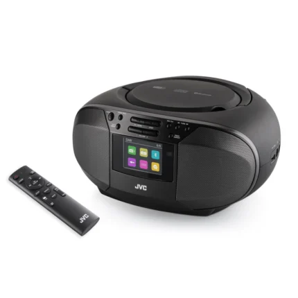 Radio cu CD JVC RD-E664B-DAB, 2x2.5W RMS, Bluetooth, USB, afisaj LCD, ceas, telecomanda, negru