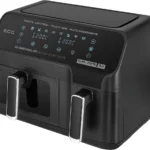 Friteuza dubla cu aer cald ECG AF 8300 Dual Fry, 5.2 + 3.1 litri, 2700 W, 8 programe, control temperatura 80-200°C