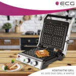 Grill si Vafe ECG KG 2033 DUO, 2000 W, 2 termostate independente - imagine 2