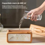 Umidificator de aer si difuzor de aroma, design Snow Mountain, 600ml, dubla pulverizare, iluminare ambientala LED, silentios, design lemn natur - imagine 3