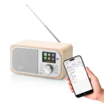 Internet radio GoGEN IR 237 BTDAB, 4 W, DAB+/FM, Bluetooth, USB, LCD color, ceas cu alarma, argintiu/maro - imagine 7