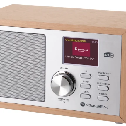 Radio GoGEN DAB 620 BTCS, 5W, DAB+/FM, Bluetooth, LCD color, ceas cu alarma, argintiu/maro
