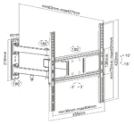 Suport TV reglabil GoGEN L, diagonala 32" la 55" (81-140 cm), 35 Kg, VESA, rotire si inclinare, negru - imagine 2