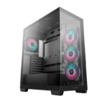 Carcasa DEEPCOOL CG580 4F Mid Tower ARGB NEGRU, Tempered Glass+ABS+SGCC, - imagine 2