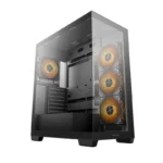 Carcasa DEEPCOOL CG580 4F Mid Tower ARGB NEGRU, Tempered Glass+ABS+SGCC, - imagine 3