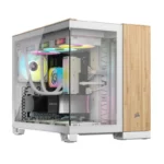 Carcasa CORSAIR 2500X Micro ATX Dual Chamber White/Bamboo Wood - imagine 6