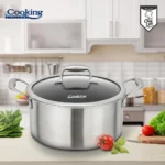 SEMIOALA INOX+CAPAC STICLA IN 3 STRATURI 28x13 CM, 7 L, - imagine 5