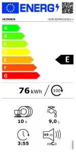 MASINA DE SPALAT VASE INCORPORABILA HEINNER HDW-BIM45510E++ - imagine 2