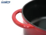 SEMIOALA FONTA EMAILATA OVALA+CAPAC 33.5x26X12 CM, 6L, RED LINE, COOKING - imagine 3