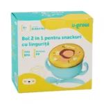 Bol 2 in 1 pentru snackuri si lingurita, blue, U-Grow - imagine 7