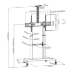 Stand TV mobil Serioux TV610TW 60"-100", dimensiuni: 1220x710x2045~ 2365mm, compatibilitate - imagine 7