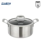 SEMIOALA INOX+CAPAC STICLA IN 3 STRATURI 28x13 CM, 7 L,