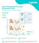 Covor de joaca pentru copii U-Grow, din spuma, pliabil, 2 - imagine 10