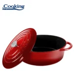 SEMIOALA FONTA EMAILATA OVALA+CAPAC 33.5x26X12 CM, 6L, RED LINE, COOKING - imagine 2