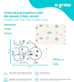 Covor de joaca pentru copii U-Grow, din spuma, pliabil, 2 - imagine 9