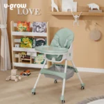 Scaun de masa 2 in 1, pliabil, verde, U-Grow - imagine 8