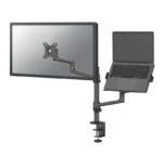 Suport dublu laptop de birou Neomounts DS20-425BL2; pentru display-uri cu