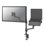 Suport dublu laptop de birou Neomounts DS20-425BL2; pentru display-uri cu