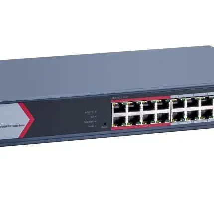 Switch PoE Hikvision DS-3E1318P-EI/M: 16 × 10/100 Mbps PoE port,1