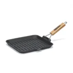TIGAIE GRILL FONTA PURA CU MANER LEMN DETASABIL, 23X2 CM,