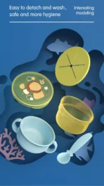 Bol 2 in 1 pentru snackuri si lingurita, blue, U-Grow - imagine 6