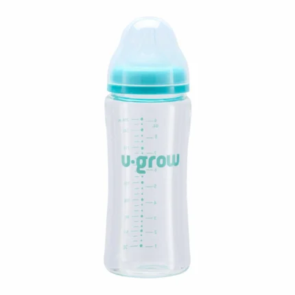 Biberon de sticla 260 ml+2 tetine extra, U-Grow
