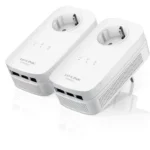 Tp-link AV1200 3-Port Gigabit Passthrough Powerline Starter Kit, 1200Mbps Powerline Datarate, Line-Neutral/Line-Ground 2*2 MIMO, 3 Gigabit Ethernet