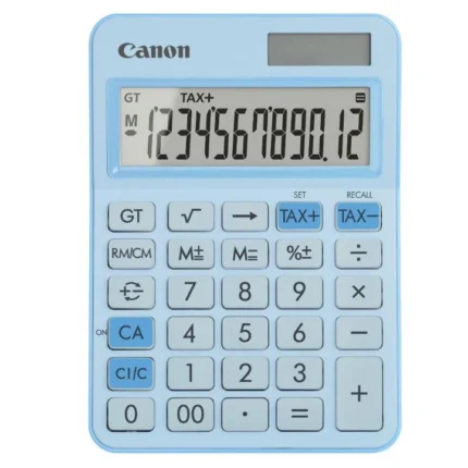 """Calculator birou Canon LS-125KB-PBL, Pastel Blue, 12 digits, 29 keys,