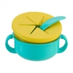 Bol 2 in 1 pentru snackuri si lingurita, blue, U-Grow - imagine 4