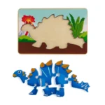 PUZZLE DIN LEMN TUOJIANGOSAURUS, 8 PIESE, MOMKI - imagine 3