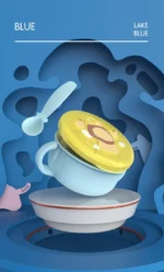 Bol 2 in 1 pentru snackuri si lingurita, blue, U-Grow - imagine 5